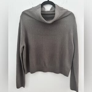 Club Monaco Women’s Cashmere Charcoal Cowl Neck Sweater Large NWT